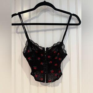 Princess Polly Black and Red Lace Bandeau